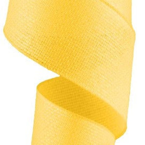 Yellow Accent Wired Ribbon, Craft Supplies to Make Handmade Wreaths, Garlands & Bows,  2.5 Inches x 10 Yards -RG1212N6