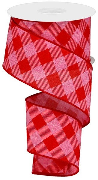 Red Checker Ribbon, Red and White Checkered Ribbon, 4 Width Ribbon