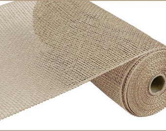 Beige Burlap Craft, Deco Mesh for Creating Rustic, Natural Fall, Thanksgiving Centerpieces & Table Decoration Accents, 10 inch x 10 Yard DIY