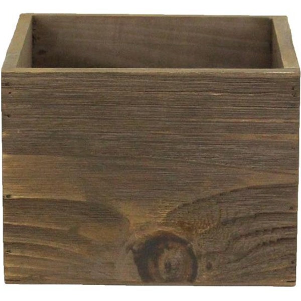 Wood Planter Box Garden Centerpiece Wedding Flowers Holder, Use for all Decorations,  Brown - 6 Inch Square x 4.5 Inches Height  KM106004