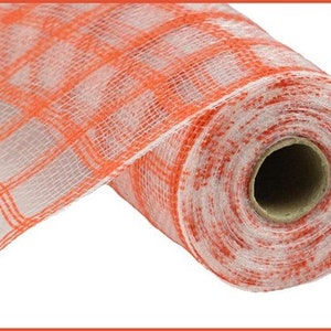Orange Faux Jute Mesh, Halloween Wreath Mesh, Orange Wreath Mesh, Wreath Craft Supplies, 10.5 Inches x 10 Yards (30 feet) RY830620