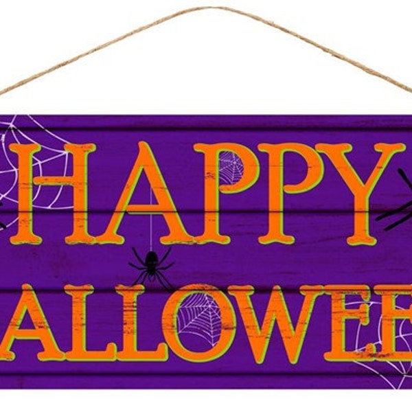 Letrero de madera "Feliz Halloween" para puerta, centro de mesa, 32,5 x 15 cm (AP8149)