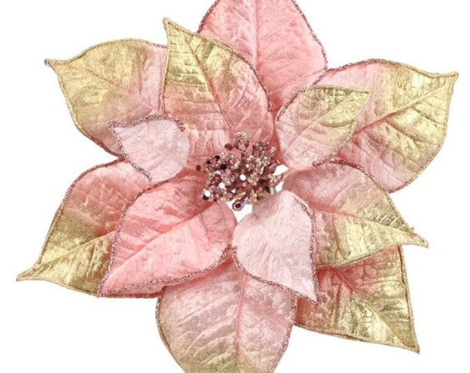 Poinsettia Floral Pick, Craft Supply for Making Handmade Wreaths, Bows