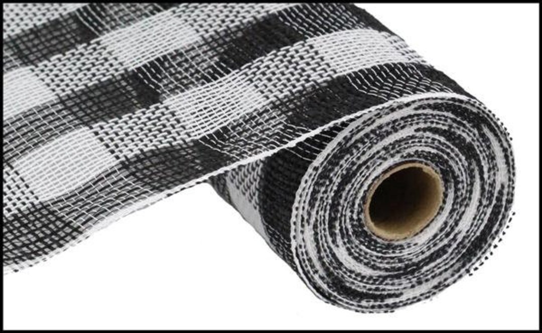 Black and White Check Poly Deco Mesh, Wreath Making, 21" X 10 Yards - Etsy