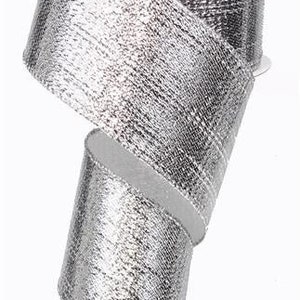 Silver Christmas Anniversary Metallic Wired Ribbon, 2.5 Inches x 10 Yards RG0140026