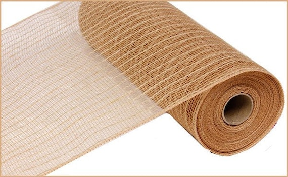 Poly Burlap mesh 10 inches Deco mesh 10 inch Rolls Clearance Burlap 5 Yards  (Red)