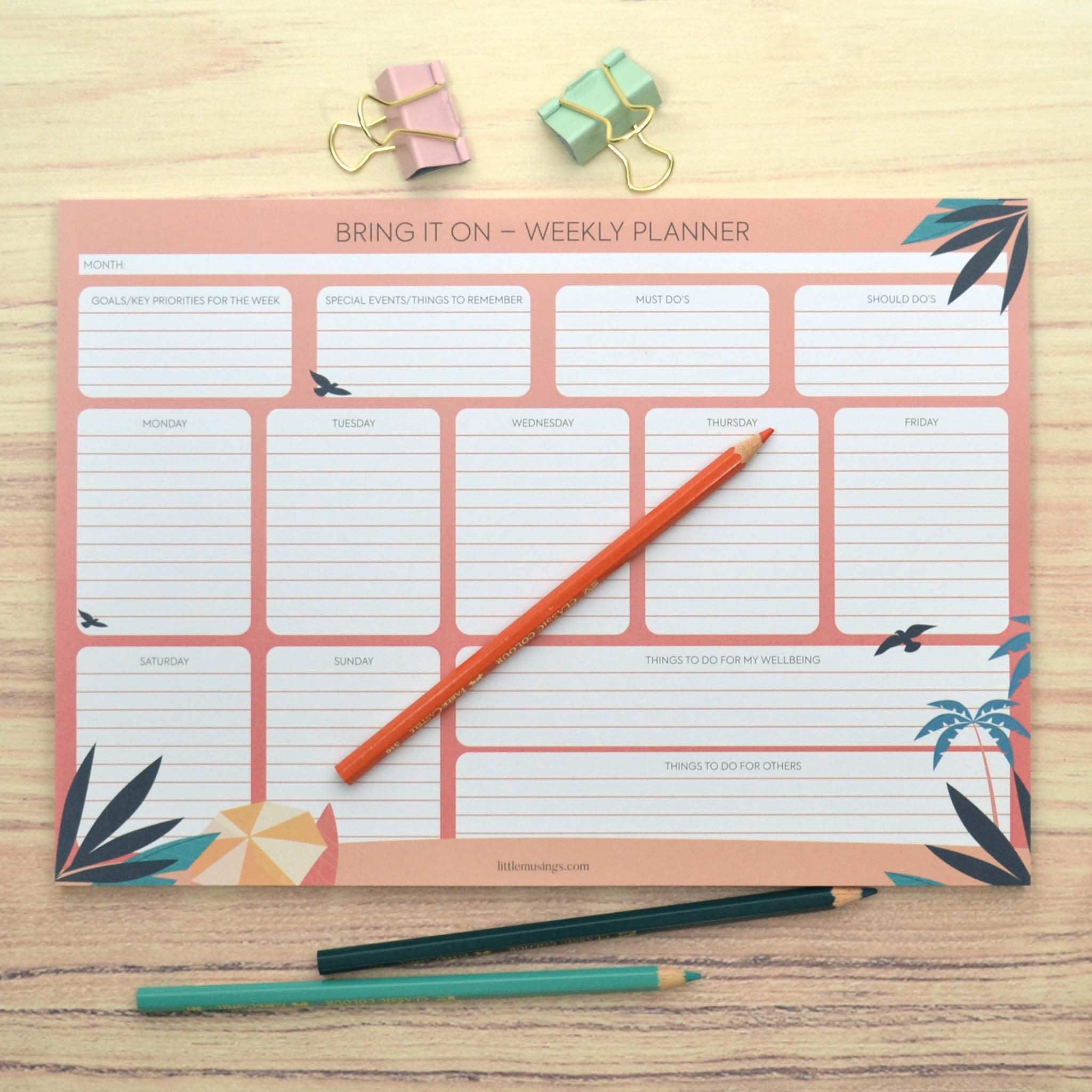 Weekly Planner for Teens and Tweens - Etsy Australia