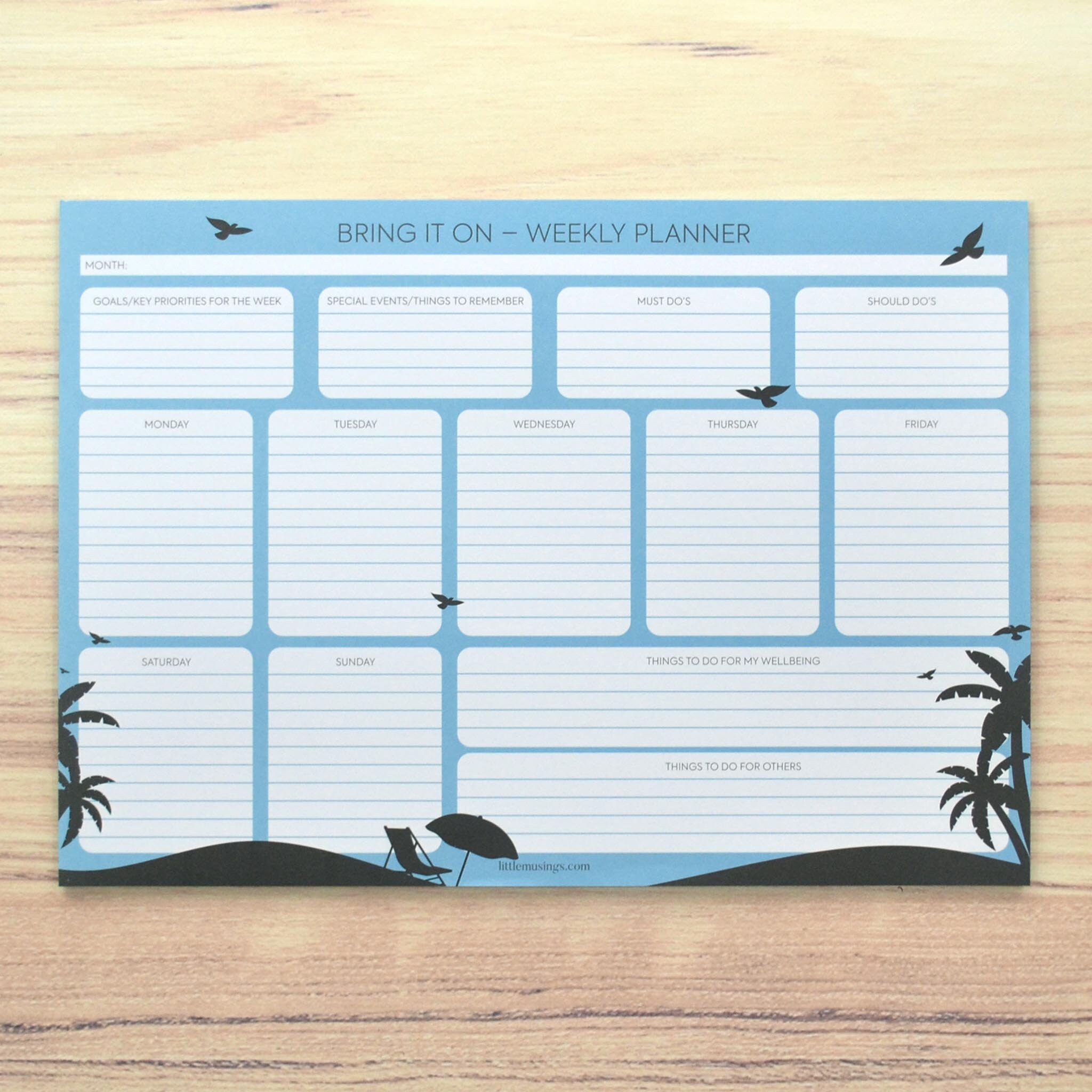 Weekly Planner for Teens and Tweens - Etsy
