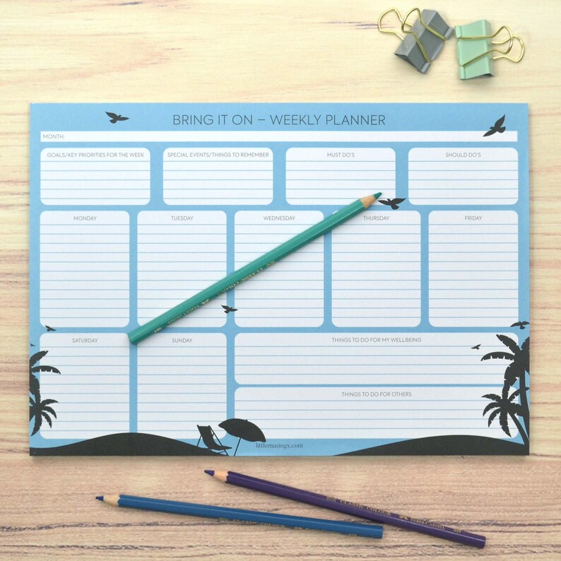 Weekly Planner for Teens and Tweens - Etsy