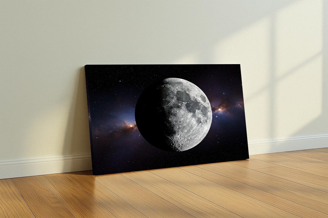 Moon Canvas – Galaxy Space Theme Wall Art - Etsy