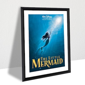 Póster de La Sirenita, arte mural de princesas Disney, lienzo enmarcado de Ariel, póster de película animada clásica, decoración de fantasía submarina