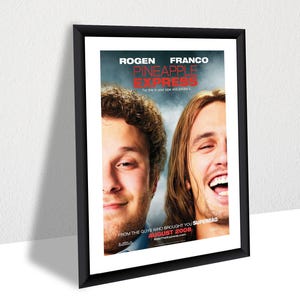 Póster de la película Pineapple Express, arte mural de comedia de Seth Rogen, póster de la película Stoner, lienzo enmarcado de Pineapple Express, decoración de películas divertidas