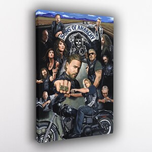 Sons of Anarchy Poster – Motorcycle Gang TV Show Canvas Wall Art