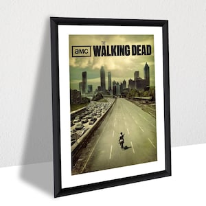 The Walking Dead Poster, Zombie TV Series Wall Art, Rick Grimes Canvas Print, Framed Walking Dead Poster, Apocalyptic Decor