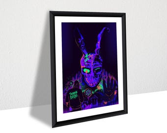 Donnie Darko Movie Poster – Frank The Bunny, Cult Classic Time Travel – Reproduction