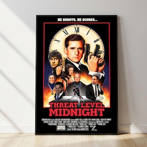 Threat Level Midnight Poster | The Office Wall Art | Michael Scarn Comedy Print | Cult TV Show Decor