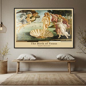 The Birth of Venus Poster, Botticelli Art Print, Renaissance Painting, Mythology Wall Art, Vintage Fine Art Decor