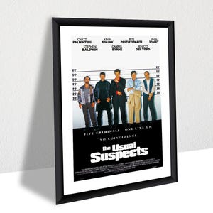 The Usual Suspects Poster, Classic Crime Drama Wall Art, Kevin Spacey Film Canvas, Framed Usual Suspects Poster, Mystery Decor