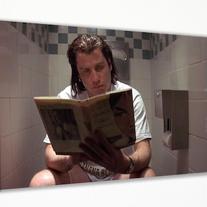 Pulp Fiction Restroom Poster – John Travolta Cult Movie Wall Art