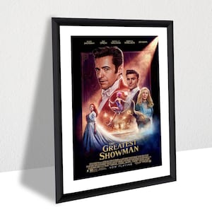 The Greatest Showman Wall Art, Hugh Jackman Circus Poster, Musical Film Canvas Print, Framed Fantasy Poster, Family Movie Decor