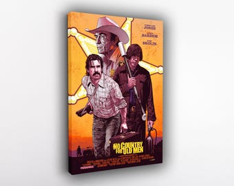 No Country for Old Men Movie Poster | Coen Brothers Crime Thriller Wall Art | Neo-Western Cinema Print | Dark Film Decor
