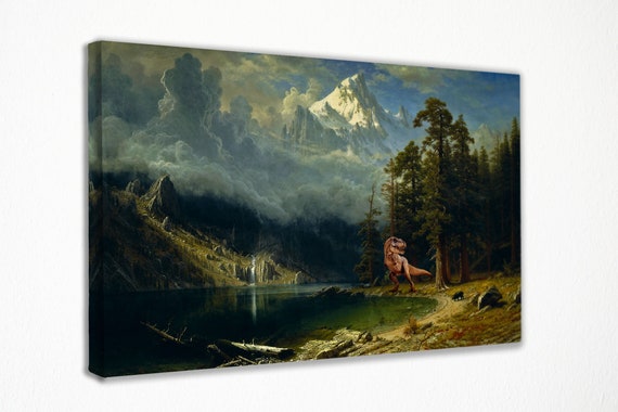 Wall Mural Dinosaur Canvas Vintage Fantasy Artwork Canvas - Etsy