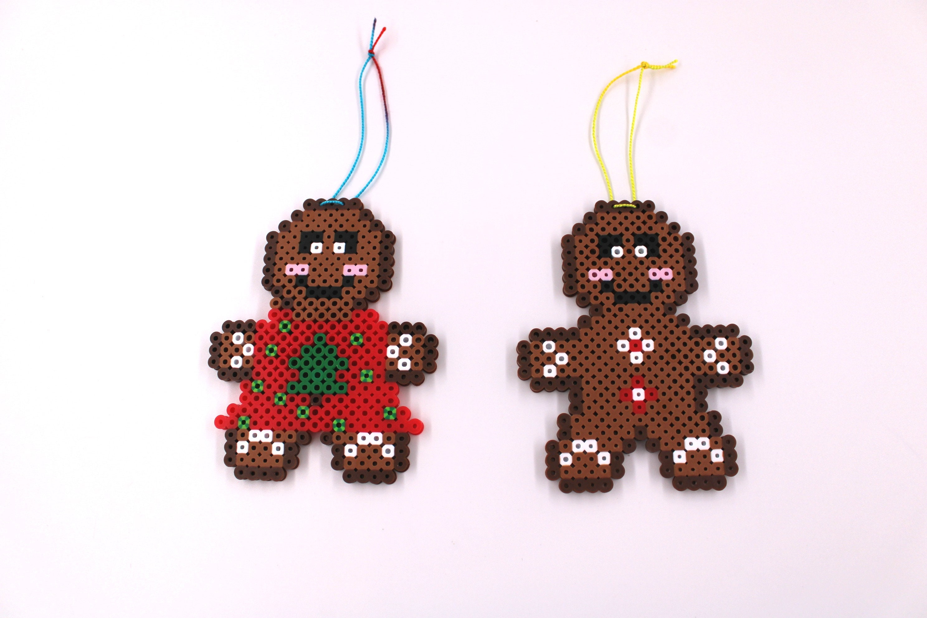 Handmade Perler Gingerbread People Tree Ornaments Perler Art - Etsy
