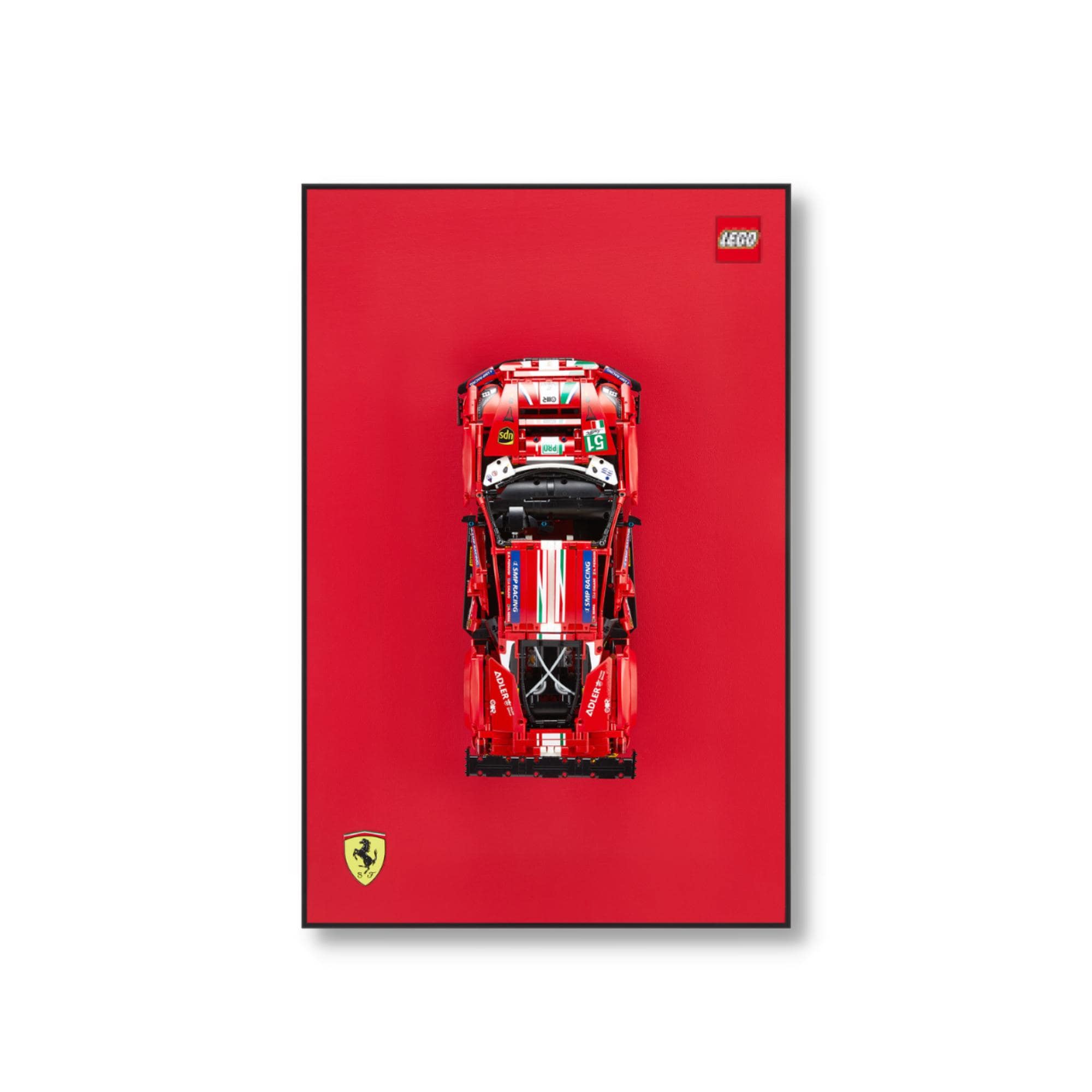 Classic Leather Wall Mount Display for LEGO® Technic™ Ferrari Red