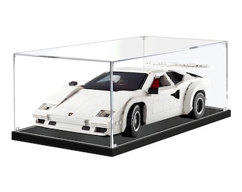 Acrylic Display Case for Lamborghini Countach 5000 Quattrovalvole 10337 Brick Model