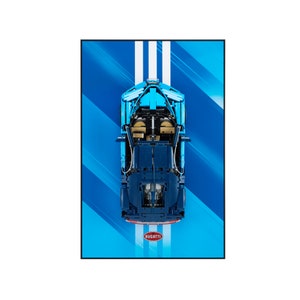 LEGO® Wall Mount Display for  Technic™  Bugatti Blue | LEGO® Car Frame | Lego® Frame | Lego® Bugatti 42083 FantasMall TopSpeed (Frame ONLY)
