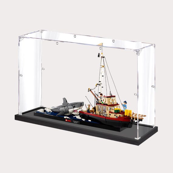 Acrylic Display Case For Jaws 21350 Brick Model, Clear Panel | Stackable | Protective Shield