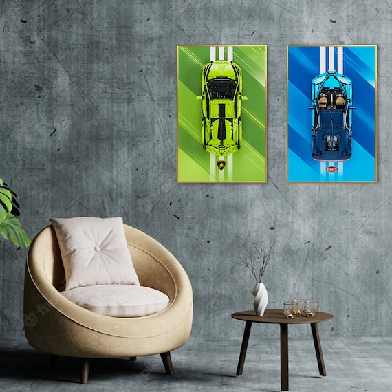 LEGO® Wall Mount Display for Technic™ Bugatti Blue | LEGO® Car