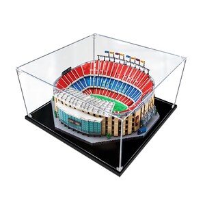 Vitrina acrílica para el Camp Nou – Modelo de ladrillos del FC Barcelona 10284 / 3 mm de cristal transparente / Base de madera / 20 x 22 x 10 pulgadas imagen 1
