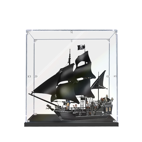Acrylic Display Case For The Black Pearl 4184 Brick Model, Crystal, Dust Protection | 24X12X22 In