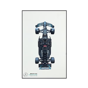 Classic White Leather Wall Mount Display for LEGO® Technic™ Mercedes F1 42171 | RedBull RB20 F1 42206| Ferrari F1 SF-24 42207