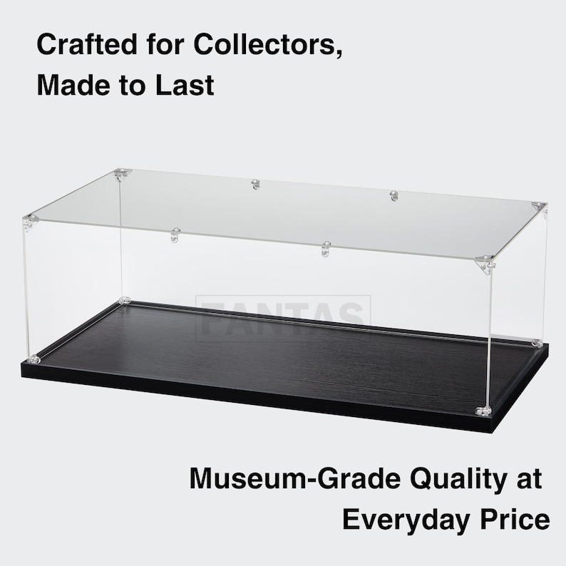 Acrylic Display Case For Roller Coaster 10261 Brick Model, Crystal Clear | Brushed Wood Base | Dust Protection image 2