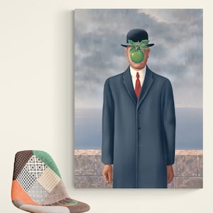 Rene Magritte The Son of Man Canvas Art, Reproduction Surrealism Wall Art, René Magritte Art, Abstract Wall Art, The Son of Man Home Decor