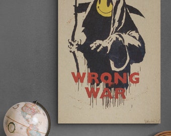 Banksy Wrong War Poster – Bright White Satin Art Print - Etsy