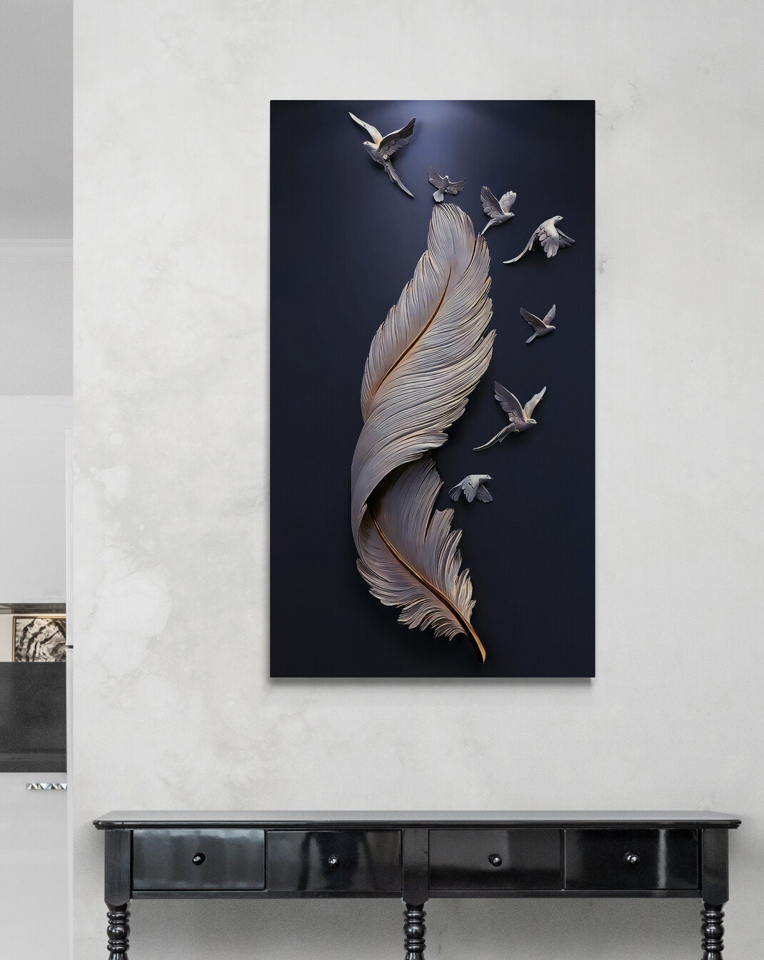 Canvas Artwork Large Canvas Painting Girl Feather Picture Wall Art – CP  Canvas Painting Online