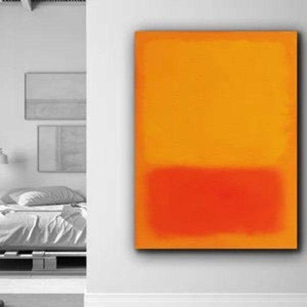 Mark Rothko Orange Canvas Art, Abstract Canvas Wall Art,Minimalism Painting,Modern Minimalist Art, Orange Composition Rothko Reproduction