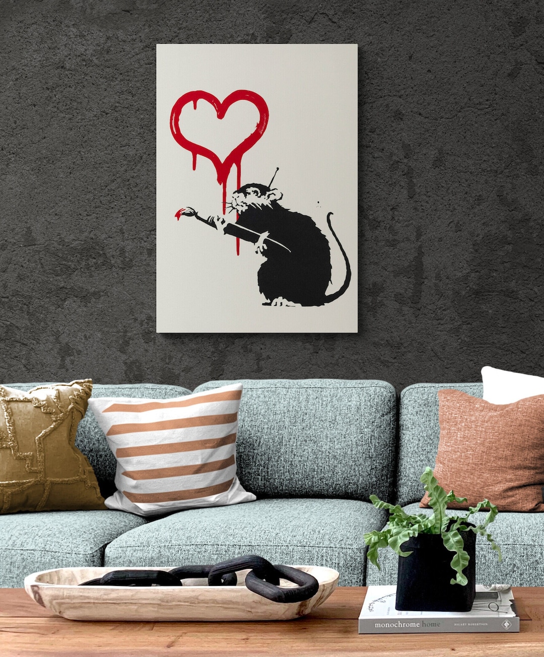 Banksy Love Rat, Heart Painting Rat, Banksy Street Art,famous