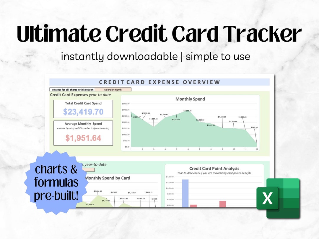Credit Card Spreadsheet Template for Excel Budget Tracker Card Credit Card Spreadsheet Template for Excel Budget Tracker Card