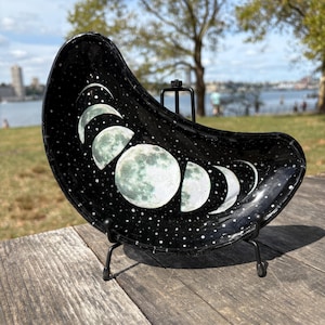 Handgemachte Decoupage Schmuckschale aus Glas in Decoupage Form