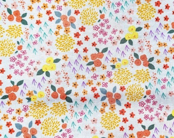 Muted Multicolor Floral Premium Cotton Fabric By The Yard