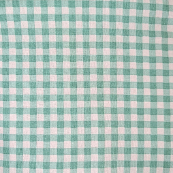 Light Green Gingham 1/4" Cotton Fabric Keepsake Calico By the Yard