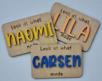 Personalised Name Magnet, Kids Artwork Display Holder, Custom Children's Fridge Magnet