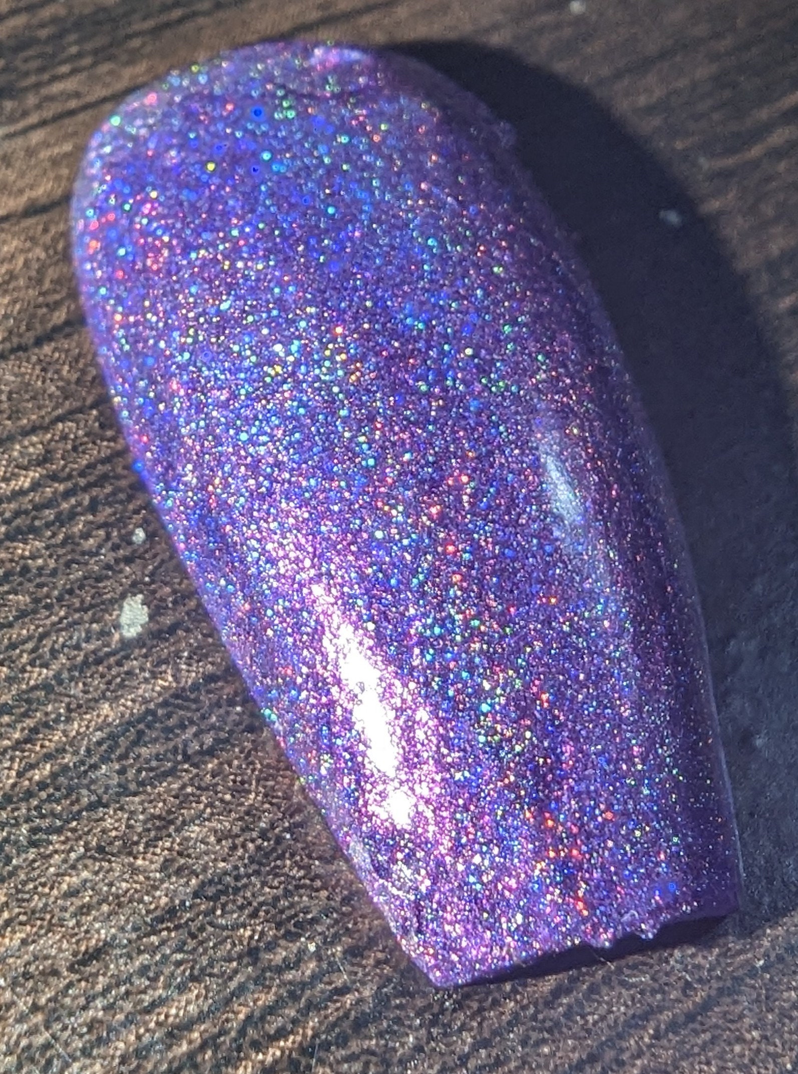 Full Set Acrylic Nails Mooncat Polish Galactica Purple Etsy