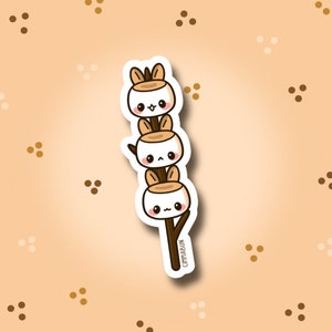 Marshmallow Bunnies Cute Vinyl Sticker || Gift, Collectable, Journal, Water bottle, Laptop