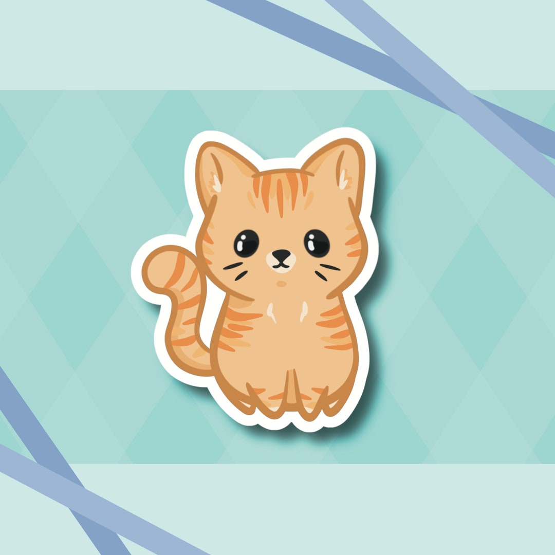 Orange Tabby Cat Shorthair Cute Vinyl Sticker Gift, Collectable ...