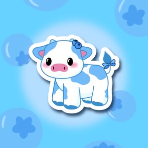 Blueberry Cow kawaii Sticker for Sale by MayBK